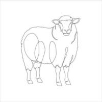 Sheep in one continuous line drawing. Sheep icon. Lamb line art icon concept. Trendy sheep single line draw design illustration. Vector illustration