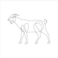 Goat one line continuous drawing. Goat linear icon. Farm animal line art icon illustration. Minimalist linear vector illustration. Vector illustration