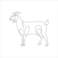 Goat one line continuous drawing. Goat linear icon. Farm animal line art icon illustration. Minimalist linear vector illustration. Vector illustration