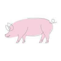 cerdo en uno línea logo icono. cerdo continuo línea Arte icono vector. resumen vector lineal ilustración de cerdo. Cerdo vector icono. línea Arte. vector ilustración