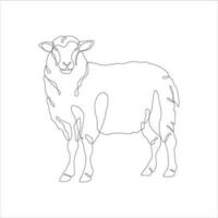 Sheep in one continuous line drawing. Sheep icon. Lamb line art icon concept. Trendy sheep single line draw design illustration. Vector illustration