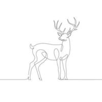 Deer line art icon. Deer continuous line drawing. Deer one line draw graphic vector. Vector illustration