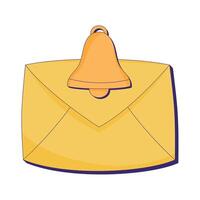 envelope mail with bell icon vector