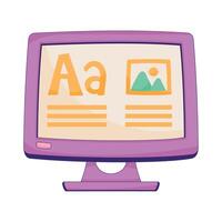 desktop computer tech device icon vector