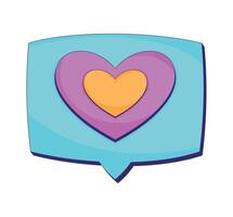 speech bubble with heart icon vector