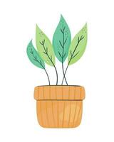 houseplant in brick pot icon vector