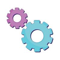 gears cogs setting machine icon vector