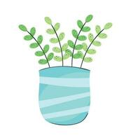 houseplant in blue vase icon vector