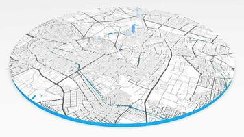 3d model Bangalore map background loop. Spinning around India city air footage. Seamless panorama rotating over downtown backdrop. video