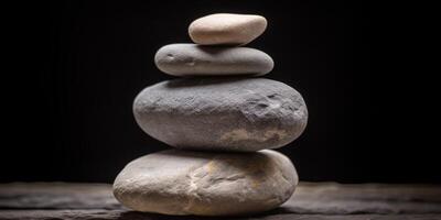 Stack of rock zen stone with background Ai generated photo