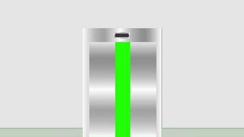 Elevator or Lift Door Opens to Reveal a Green Background and then Slowly Closing video