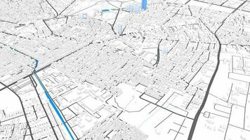 3d modelo Bangalore mapa antecedentes bucle. hilado alrededor India ciudad aire imágenes. sin costura panorama giratorio terminado céntrico fondo. video