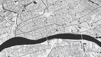 nero e bianca Kolkata carta geografica sfondo ciclo continuo. Filatura in giro India città aria filmato. senza soluzione di continuità panorama rotante al di sopra di centro sfondo. video