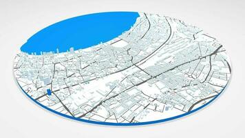 3d model Mumbai map background loop. Spinning around India city air footage. Seamless panorama rotating over downtown backdrop. video