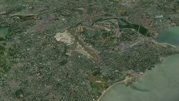3d Modell- Mumbai Karte Hintergrund Schleife. Spinnen um Indien Stadt Luft Filmaufnahme. nahtlos Panorama rotierend Über Innenstadt Hintergrund. video