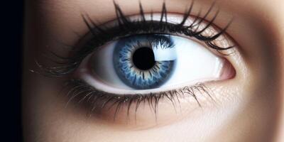 women eye with blue color photo