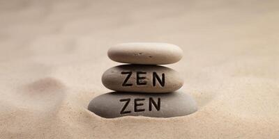 Stack of rock zen stone with background photo