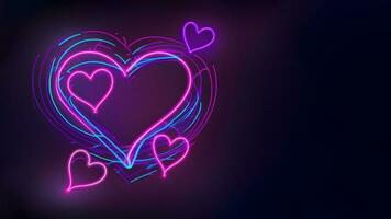 glowing neon heart for valentines day, neural network generated art photo