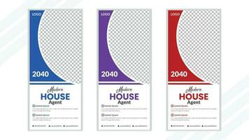 Real estate roll up banner design template vector