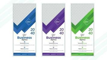 Business roll up banner design vector