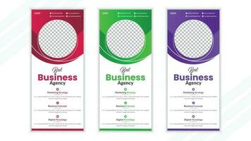 Business roll up banner design vector