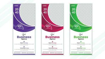 Business roll up banner design vector