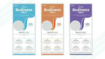 Business roll up banner design vector