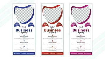 Business roll up banner design vector