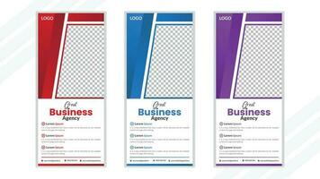 Business roll up banner design template vector