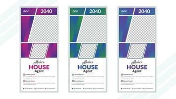 Real estate roll up banner design template vector