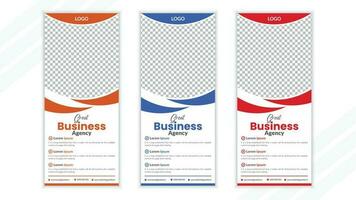 Business roll up banner design vector