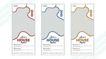 Real estate roll up banner design template vector