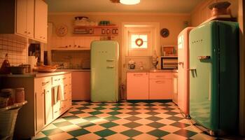 Bright kitchen with modern steel appliances and marble generated by AI photo