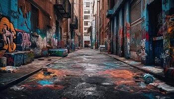 correr abajo ciudad calle revela pobreza y vandalismo generado por ai foto