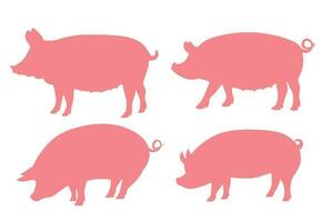 A quality pink and white vector illustration of a pig