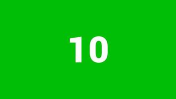 Modern countdown time motion graphic 1 to 10, with green screen background. Suitable for many video promotion