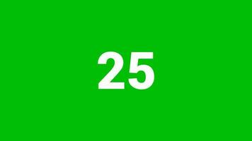 Modern countdown time motion graphic 1 to 30, with green screen background. Suitable for many video promotion