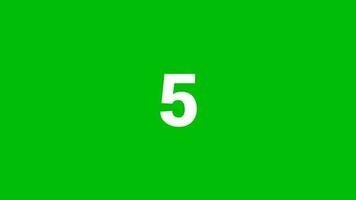 Modern countdown time motion graphic 1 to 5, with green screen background. Suitable for many video promotion