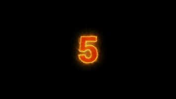 5 seconden countdown timer animatie - neon gloeiend countdown aantal video