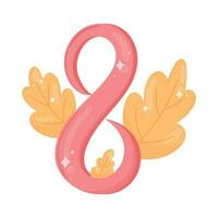 womens day pink number eight icon vector