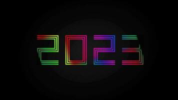 New year 2023 changing color with 3 line shapes of 2023 video