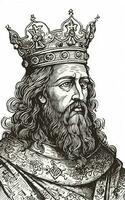 real Rey corona mano dibujado bosquejo vector ilustración, generar ai foto