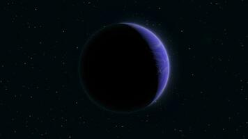 abstrato em loop fiação planeta roxa oi-tech luminoso volta esfera dentro espaço contra a fundo do estrelas, vídeo 4k, 60. fps video