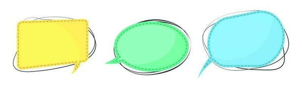Set of Colored Speech Bubbles on White vector