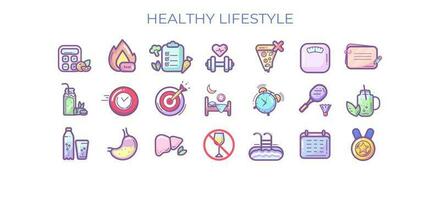 Healthy Lifestyle Icon Set vector