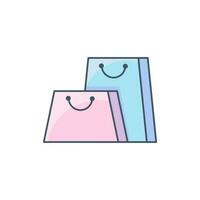 Two Shopping Bags Icon vector