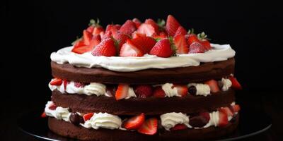 Delicious chocolate cake dessert photo