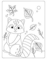 Autumn Coloring Pages for kids vector