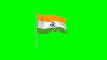 India Flag Waving Animation 2D Green Screen video
