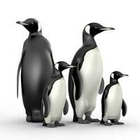 Penguin isolated on white background, generate ai photo